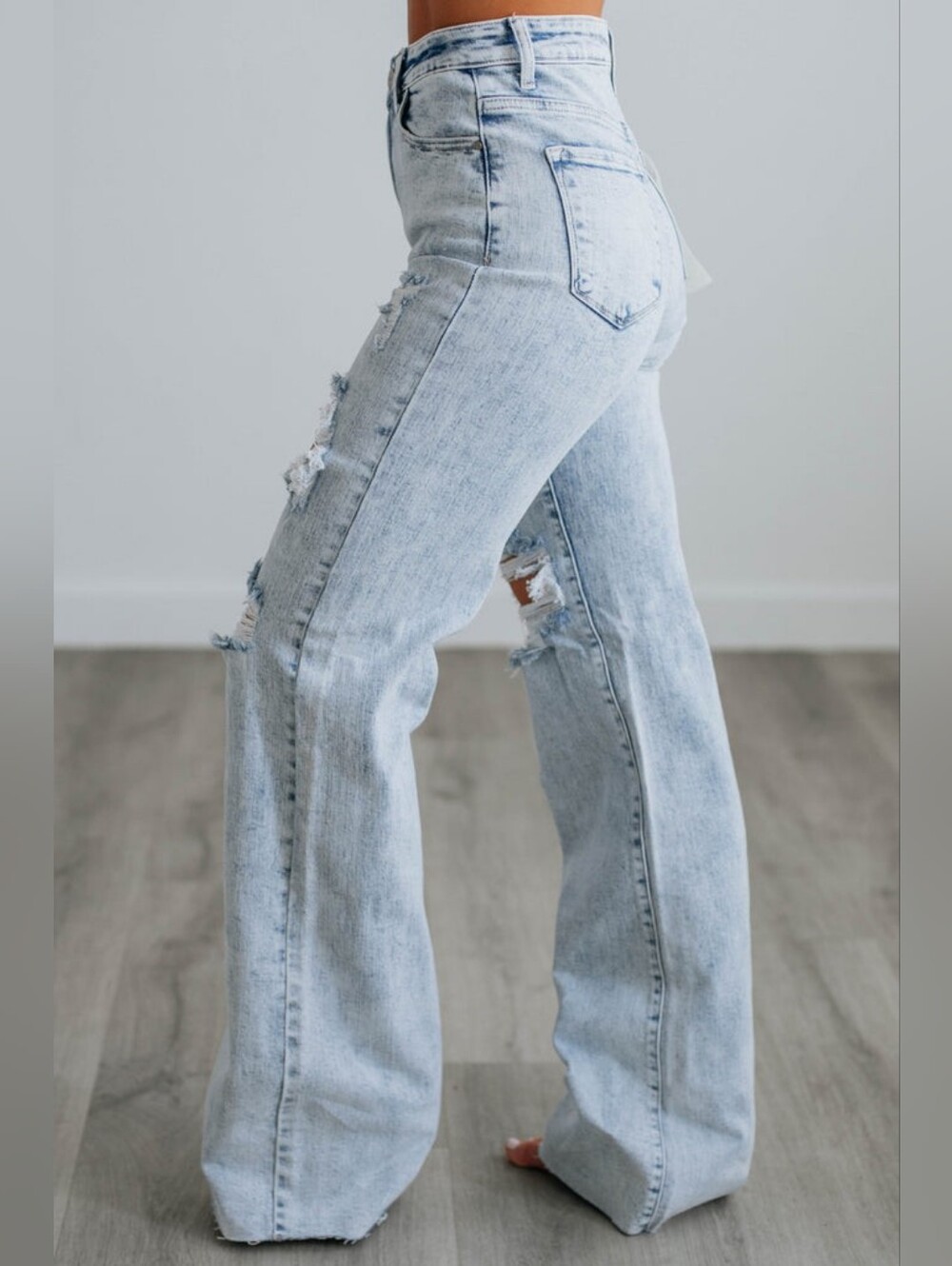 Risen Jeans Georgia - Light Wash Wide Leg Long Tall Inseam 13/31 NWT - Picture 2 of 14